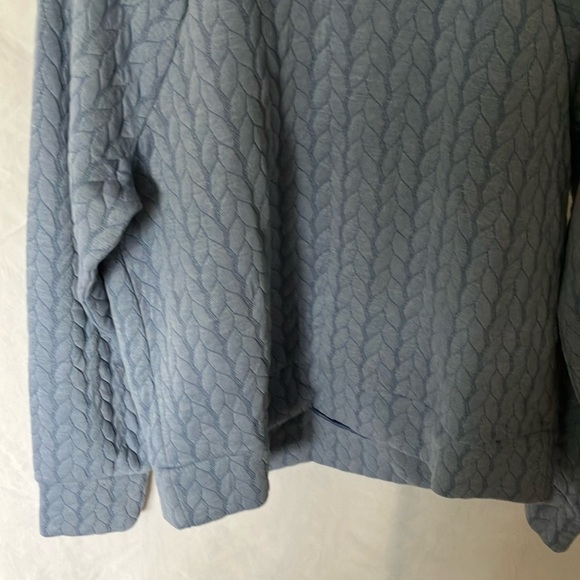 RBX: Blue Quilted Long Sleeve Top- Cowl Neck- M - Picture 13 of 14